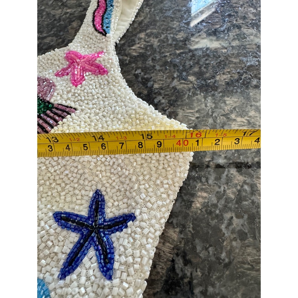 Oceanus The Label Arizona Mini Beaded Dress White Sea Life Fish Lobster New M - Picture 10 of 14